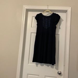 Loft, embroidered dress. Navy blue, size small. New with tags.